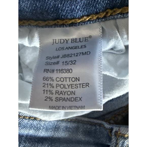 Judy Blue Jeans Womens 15 32 Skinny Fit Mid Rise Stretch Denim Distressed - Picture 7 of 8